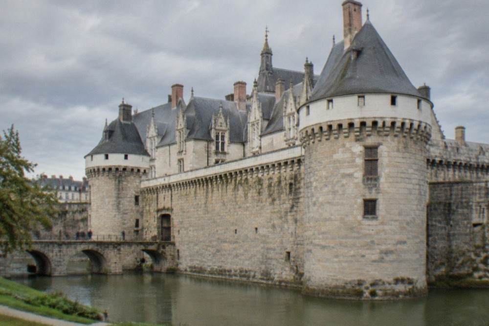 The ramparts of the Chateau des Ducs de Bretagne in Nantes on a bright day