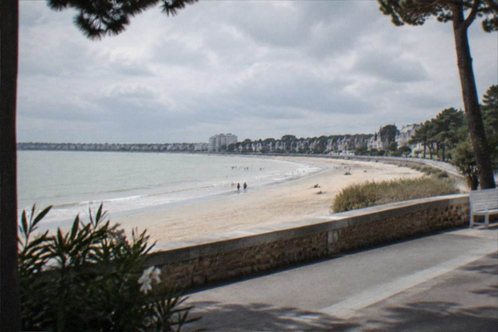 Seaside promenade and sandy beach at La Baule on a calm day